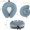 Travel Neck Pillow Premium Memory Foam, Neck and Head Support, Travel Pillow Comfortable for Plane, Car and Home Rest. Neck Pillow Perfect for Airplane Traveling (Ice Blue) - Image 4