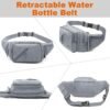 Fanny Pack for Men Women Waist Bag with Water Bottle Holder Waterproof Crossbody Belt Bag with Adjustable Strap for Travel Hiking Running Outdoor Sports (Grey) - Image 5