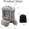 Inflatable Travel Pillow with Soft Slipcover, Airplane Travel Sleeping Pillow Comfortably Support Neck Pillow Relieve Neck Pain, Used for Airport/Car/Office - Image 6