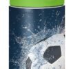 Fire Ice Football Kids Water Bottle with Straw and Carry Handle Soccer Ball Sports Theme Vacuum Insulated Stainless Steel Bottles Leak-Proof for Boys Girls Toddler 12 oz Green Lid - Image 2
