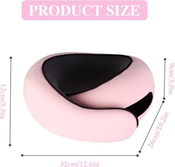 Fly Neck Pillow,Travel Neck Pillows for Airplanes, Neck Pillow Airplane,Travel Pillow, 100% Pure Memory Foam Travel Neck Pillow for Sleeping Adult Travel Pillow Pink - Image 7