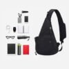 Sling Bag for Women Men, Crossbody Backpack for Hiking Running, Fashionable Mens Fanny Pack Crossbody, Outdoor Crossbody Men's Shoulder Bag,Travel Essentials Mens Bags Crossbody (Black) - Image 4