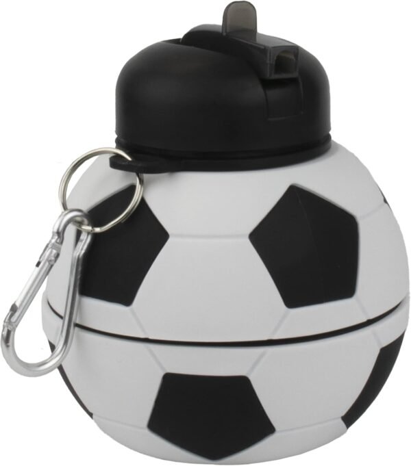 Maccabi Art Clip-On Collapsible 1 Liter, 34 oz. size BPA-Free Silicone Soccer Ball Large Water Bottle for Kids - Image 6