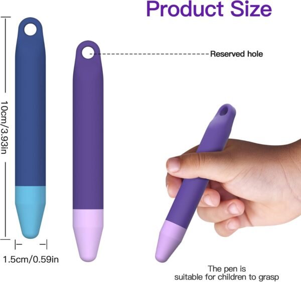 Kid-Friendly Pens for Touch Screens - 2 Pack of Purple and Blue Stylus Pens Compatible with Kindle, iPad, iPhone - Image 3