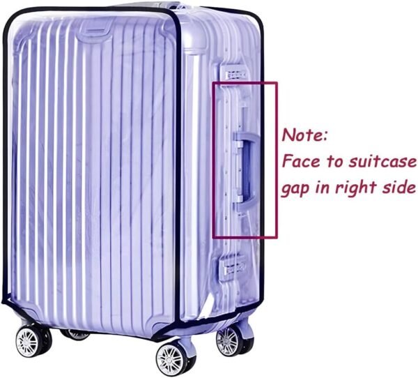 Suitcase Cover - Full Transparent Thicken Luggage Cover Protector with Large Velcro - Waterproof PVC Suitcase and Luggage Cover for 20'' (18.89''H x 13.38''L x 9.44''W) Luggage - Image 4