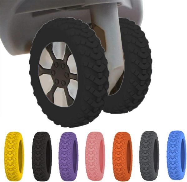 New Luggage Protection Covers, 8Pcs Luggage Compartment Wheel Protection Cover, Shock-proof Carry on Luggage Wheels Cover, Luggage Wheels Silent Protection Cover (8Pcs Black)