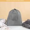 Travel Laundry bags, 2 Pack Dirty Laundry Travel Bag, Foldable Dirty Clothes Bag for Traveling, Washable and Small Laundry Bag with Handles for Suitcase, Gym, Camping, Black+Grey - Image 4