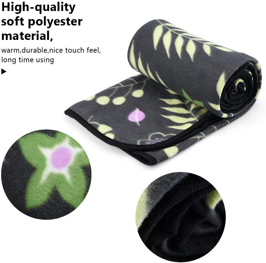 forestfish Fleece Throw Blanket Cozy Soft Portable Travel Blanket Compact for Long Car Airplane Train Rides 60" x 40", Flower - Image 2