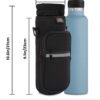 Nuovoware Water Bottle Carrier Bag, 25oz/32oz Bottle Pouch Holder, Adjustable Shoulder Hand Strap 2 Pocket Sling Neoprene Sleeve Sports Water Bottle Accessories for Hiking Travelling Camping - Image 4