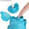Collapsible Water Bottles, Foldable Silicone Travel Water Bottle with Straw Strap, Leak Proof, No BPA, Ideal for Traveling, Hiking, Outdoors, 20Oz (Ocean Breeze) - Image 8
