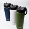 Sport Travel Outdoor Water Bottle with Spout and Straw Lids | Leak Proof | Insulated Stainless Steel Double Walled | BPA and Sweat free | Hot & Cold | For Kids Men & Women (Green, 18 oz) - Image 2
