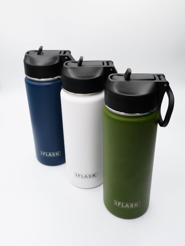 Sport Travel Outdoor Water Bottle with Spout and Straw Lids | Leak Proof | Insulated Stainless Steel Double Walled | BPA and Sweat free | Hot & Cold | For Kids Men & Women (Green, 18 oz) - Image 2