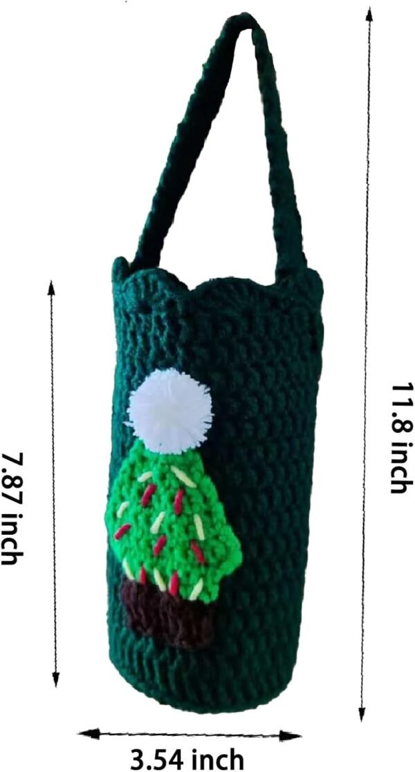 ‎Crochet Water Bottle Holder Compatible with YETI,Owala,Hydro Flask 20oz Travel Tumbler,Water Bottle Carrier Bag for SUNWILL/JENVIO/WETOWETO/HASLE OUTFITTERS and More 20oz Travel Coffee Mugs - Image 2