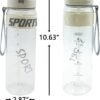 Sports Water Bottle, BPA-Free Plastic Drinking Cup with Straw & Chug Lid, Durable Travel Cup, Portable Gym Water Bottle with Handle, Leakproof Water Bottle for Outdoor, Home and Car (White) - Image 5