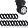 Luggage Wheel Covers, 16pcs Silicone Suitcase Wheel Protectors, Anti-Noise Wheel Protection Cover for 2-2.6 inchs 8 Spinner Wheel Suitcases, Wear-Resistant(Black) (Black)