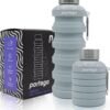 Goflex Collapsible Water Bottle - 16.9 oz/500 ml, Reusable Silicone, BPA-Free, Perfect for Travel, Gym, Camping, and Hiking - Portable & Leak-Proof Sports Water Bottle with Carabiner