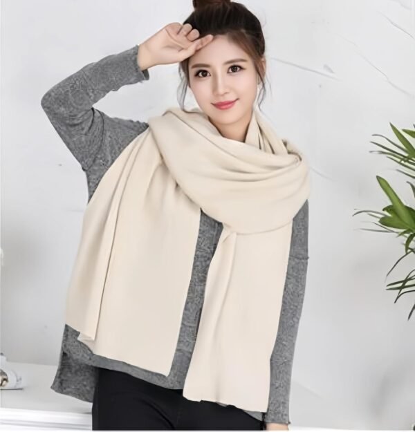 Wander Agio Women's Warm Scarves Long Shawl Winter Warm Large Scarf Pure Color - Image 4