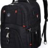 SHRRADOO Extra Large 52L Travel Laptop Backpack with USB Charging Port, College High School Backpack Airline Approved Business Work Bag Fit 17 Inch Laptops for Men Women,Black