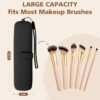 Maliton Makeup Brush Holder Travel, Silicone Makeup Brush Bag with Upgrade Anti-Fall Out Magnetic Strap, Portable Makeup Brush Case, Travel Must Haves for Women-Black - Image 6
