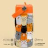 SANDJEST Cat Water Bottle - Kids Water Bottle with Straw Lid - 12 Oz Insulated Stainless Steel Water Bottles for Toddlers Kid Boys Girl - Travel Cup for School Sports - Image 5