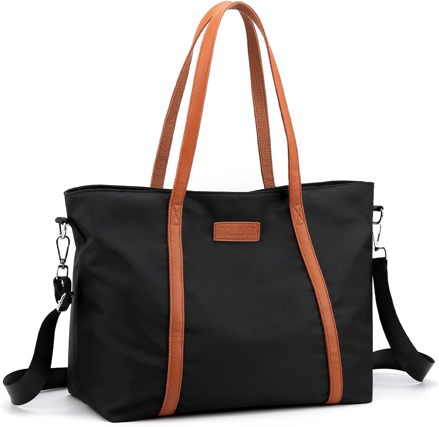 Laptop Bag Waterproof Lightweight Tote Bag for Women Nylon Briefcase Computer Work Shoulder Handbag Fits 15.6 inch Laptop