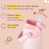 Kerilyn 12oz Kids Insulated Water Bottle, Leak-proof Toddler Cup With Straws Lids, Kids Water Bottles For School Boys Girls, Stainless Steel Vacuum Insulated Bottle For Kids, BPA Free, Pink - Image 3