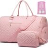Duffle Bag for Travel, Weekender Bag with Shoe Compartment, Carry On Overnight Bag for Women with Toiletry Bag, 50L Gym Bag with Wet Pocket, Hospital Bags for Labor and Delivery