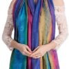 Colorful flowers Jacquard cotton pashmina Women Wrap Shawl tassels Scarves - Image 2