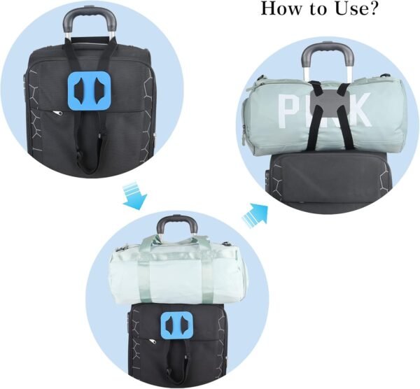 Luggage Straps Bag Bungees for Add a Bag Easy to Travel Suitcase Elastic Strap Belt- 2 Pack (Blue-2) - Image 4
