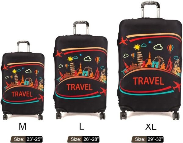 Spandex Travel Luggage Protector Suitcase Cover Fit 23-32 Inch Luggage (Black-travel, L(26"-28" luggage)) - Image 7
