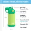 THERMOS FUNTAINER Water Bottle with Straw - 12 Ounce, Lime/Orange - Kids Stainless Steel Vacuum Insulated Water Bottle with Lid - Image 2