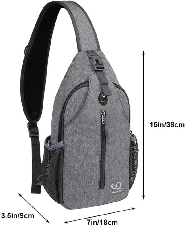 WATERFLY Crossbody Sling Backpack Sling Bag Travel Hiking Chest Bag Daypack - Image 2