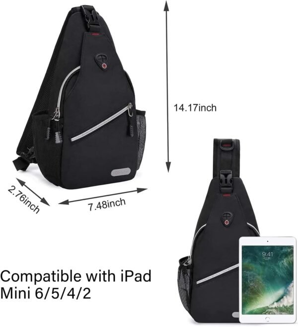 MOSISO Mini Sling Backpack,Small Hiking Daypack Travel Outdoor Casual Sports Bag - Image 3