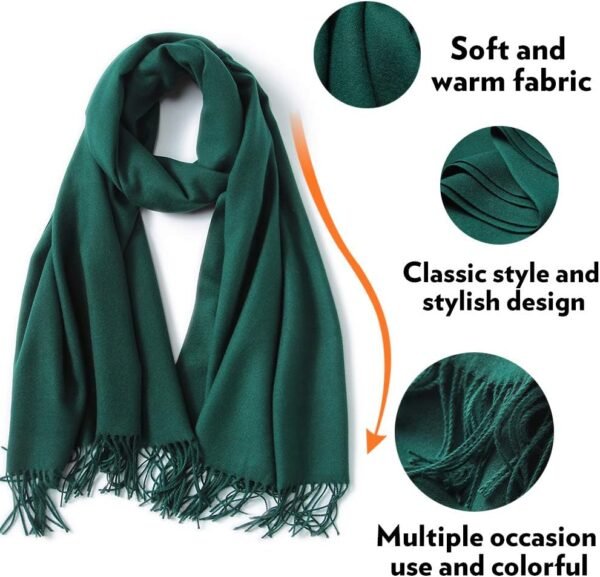 maamgic Women's Scarf Pashmina Shawls and Wraps for Evening Dresses Travel Office Winter Wedding Cashmere Feel Large Scarves - Image 5