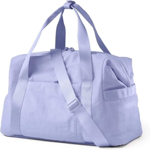 BAGSMART BAGSMART Gym Bag for Women, Carry on Weekender Overnight Bag, Travel Duffel Bags with Trolley Sleeve, Personal Item Travel Bag Tote Bag Workout Dance Bag, Purple-30L