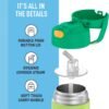 THERMOS FUNTAINER Water Bottle with Straw - 12 Ounce, Lime/Orange - Kids Stainless Steel Vacuum Insulated Water Bottle with Lid - Image 4