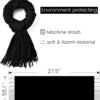 Womens Winter Scarf - Fashion Scarf Shawl with Cashmere Feel, Warm Soft Blanket Scarf Pashmina Shawl and Wrap, Travel Office Winter Wedding, Evening Dresses Large Scarves gifts for women, Black - Image 4