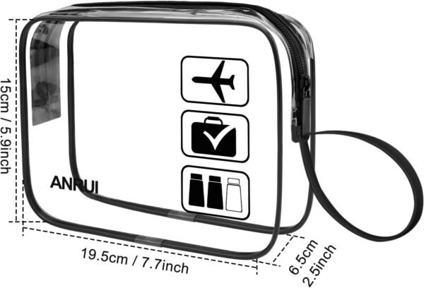 ANRUI TSA Approved Toiletry Bag, 3-PACK Same Size Clear Toiletry Bag with Handle - Image 6