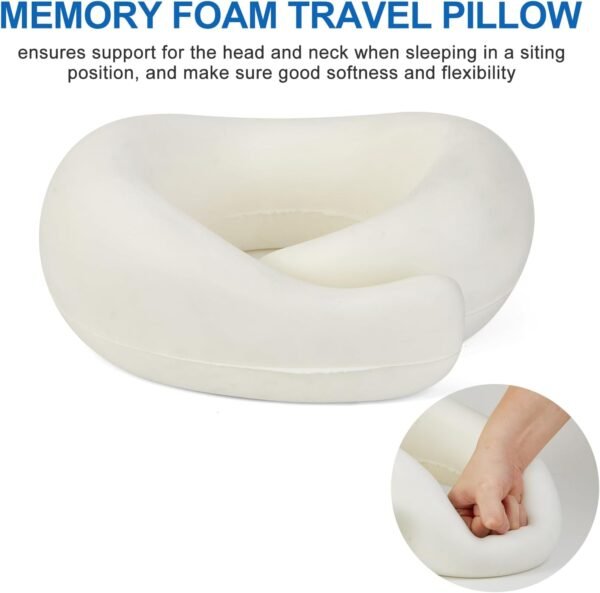 Travel Pillows for Airplanes, Neck Pillows for Travel,2024 New Travel Neck Pillow, Memory Foam Neck Pillow for Traveling Car Aircraft (Grey) - Image 4