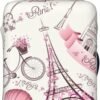 Paris Eiffel Tower Luggage Suitcase Covers Elastic Washable Romantic Travel In Paris Luggage Protector Travel Suitcase Protective Cover For Kid And Adult, M (Fit 22-24 Inch Luggage)
