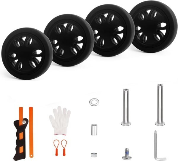 Luggage Wheels Replacement Set Repair Tool for Spinner Suitcase Trolley Bag Drawbar Travel Box