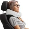 Travel Neck Pillow with Premium Memory Foam Adjustable Buckle, Face Down Pillow Breathe Easy with Head Support, Napping Pillow for Airplane, Car, Train, Bus and Home Use White