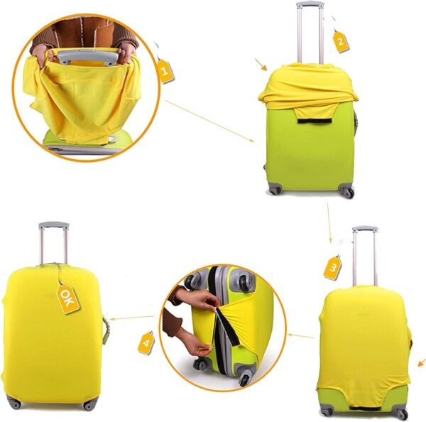 Kawaii Kitten Cat Travel Luggage Cover Durable Anti-Scratch Suitcase Protector Luggage Case Hiking Baggage Covers Protector Trunk Cover Case Fit 18-21 Inch - Image 4