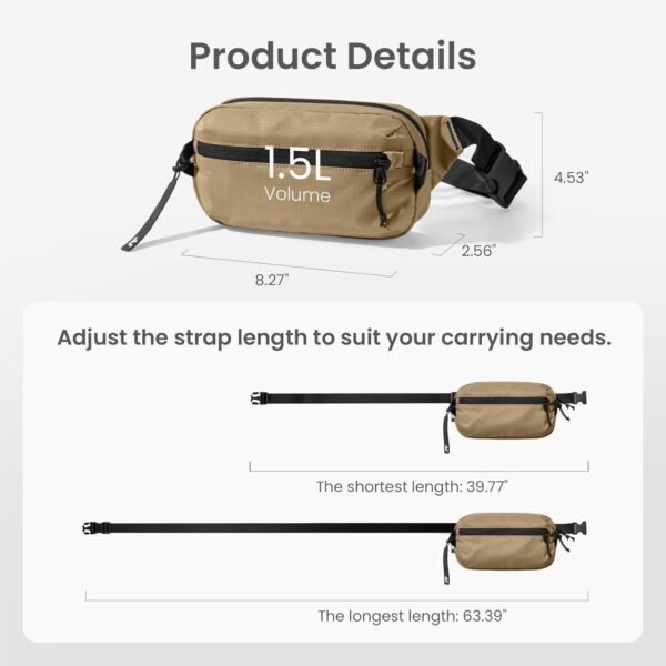tomtoc 1.5L Sling Bag with RFID Blocking, Crossbody Bag Minimalist Chest Shoulder Pack for Men and Women, Water-resistant Lightweight Carry Casual Bag for Travel, Daily Use - Image 7