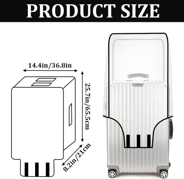 Clear PVC Luggage Cover Protector,20" Thicken Suitcase Covers for Luggage Waterproof Dustproof Anti-scratch Travel Luggage Covers for Suitcase Perfect Fit - Image 3