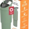 Asobu Cosmic Water Bottle - 32oz/1 ltr Stainless Steel Chilled Water Bottle, Secure Grip Handle, Ideal for Travel, Fits Cup Holders, Keeps Beverages Cold, Basil Green