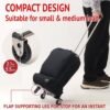 Extra Small Carrying Cart for Hand Luggage, Loadable 22lbs Mini Folding Hand Truck, Stainless Steel 2lbs, Foldable Retractable Roll Luggage Cart with 2 Wheels - Image 8