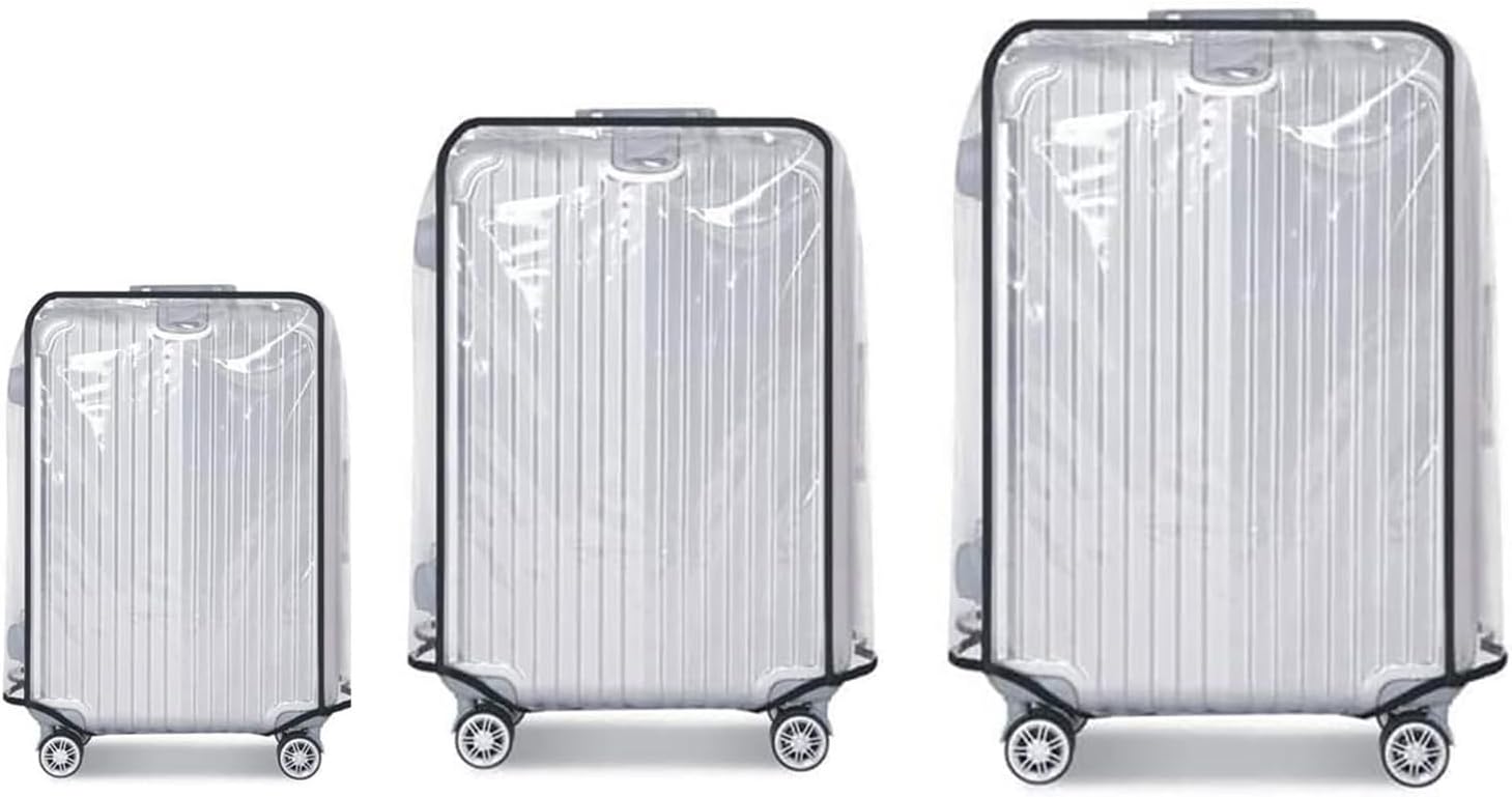 3 Pieces Clear PVC Suitcase Cover Luggage Cover Luggage Protector Suitcase Cover Set for Luggage Set of 3 Luggage Covers for Suitcase (20-24-28Inch)