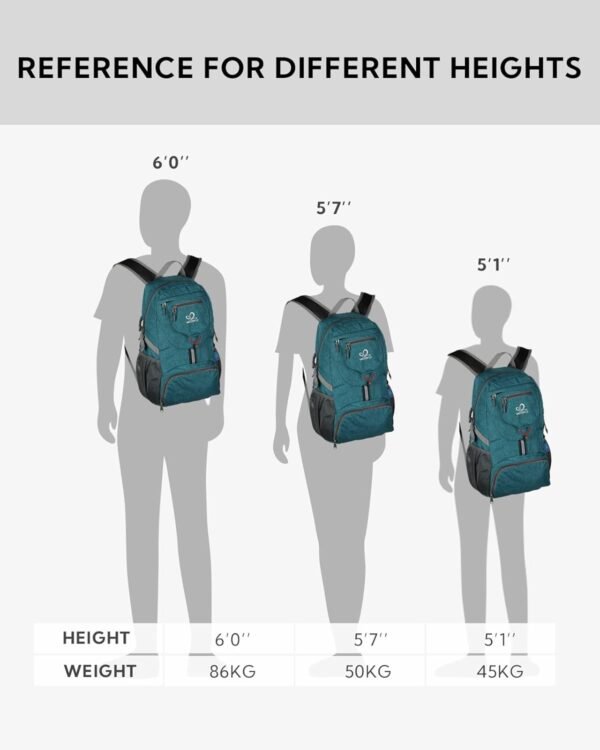 WATERFLY Small Lightweight Packable Backpack: 20l Ultra Light Foldable Travel Hiking Camping Daypack Day Pack for Man Woman - Image 2
