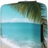 Ocean Sea Beach Palm Leaves Print Luggage Cover Travel Luggage Covers Elastic Washable Suitcase Protector Anti-Scratch Dirt Suitcase Covers Dust-proof Baggage Case Covers Fit 18-32 Inch Luggage - Image 9